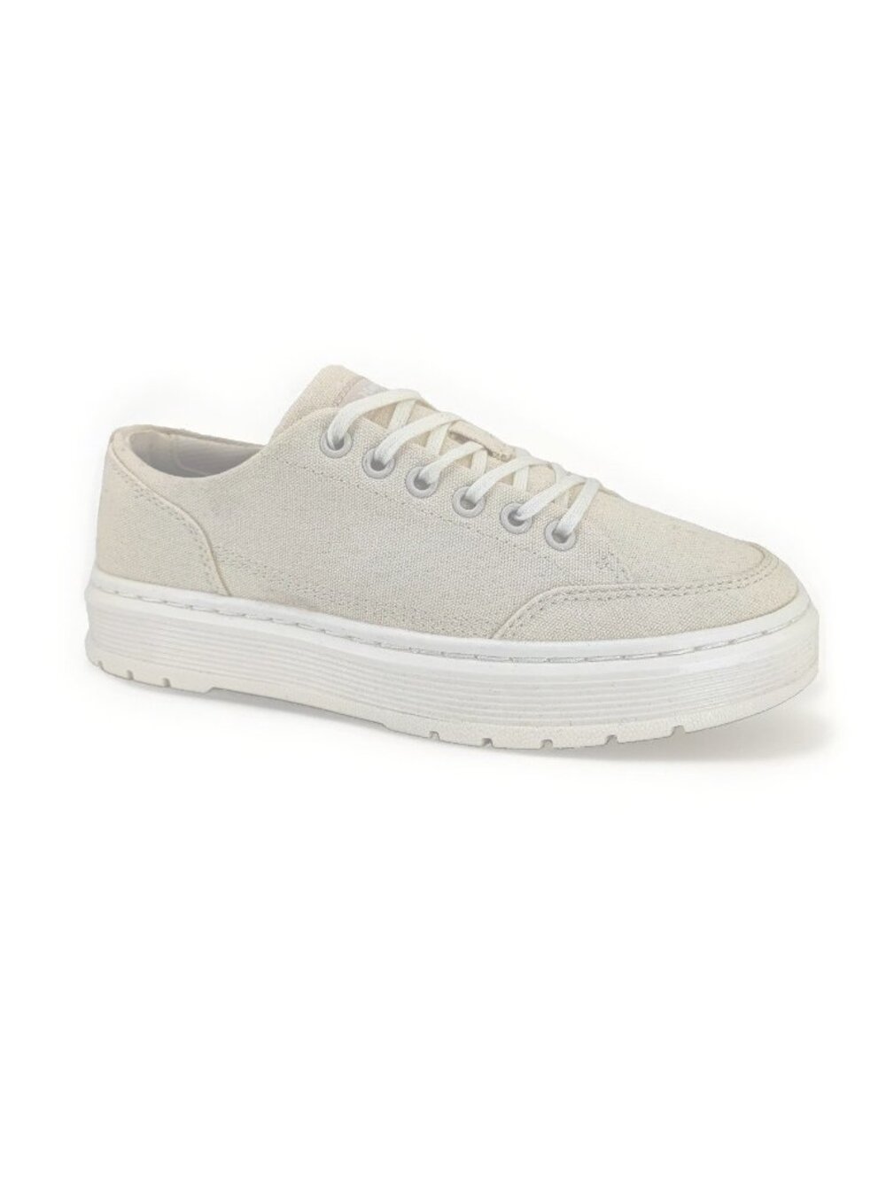 Dr. Martens Brookline 6 Eye Women's Size 7 US Off White Canvas Shoes NJ004